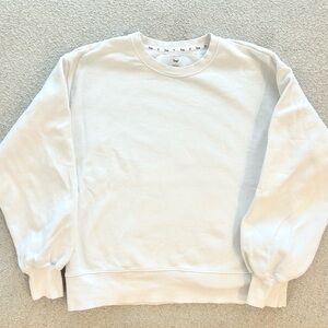 Aritzia Sweatfleece - TNA White Crewneck Sweater